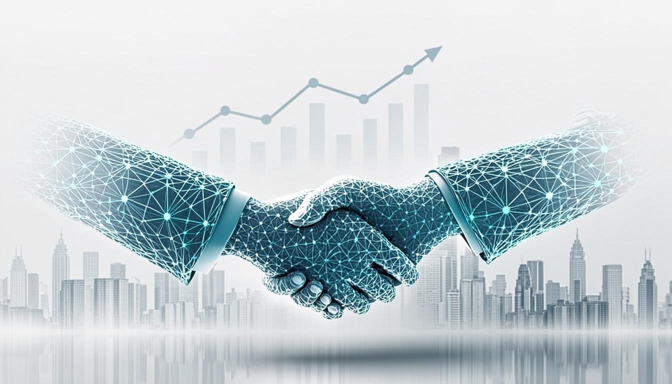 Abstract illustration of business partnership and growth